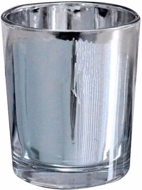 KDMD Silver Cylinder Glass Votive Tealight Holder, 12 Pack