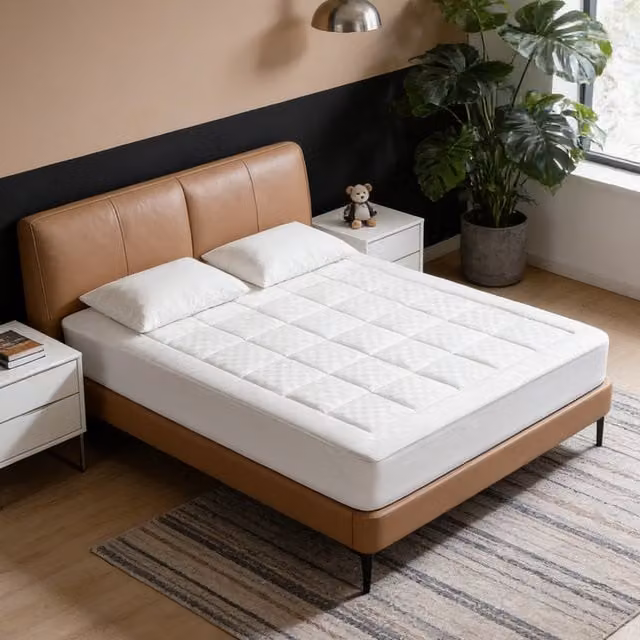 Livingandhome Breathable White Mattress Protector Cover, W/D/H: 90 x 200 cm