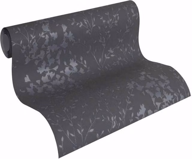 Havendro Metallic Floral Pastel Wallpaper in Grey