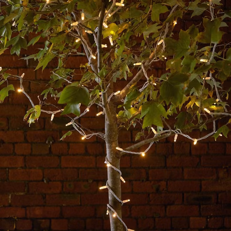 Pro Connect 15m Warm White LED Connectable String Lights with White Cable