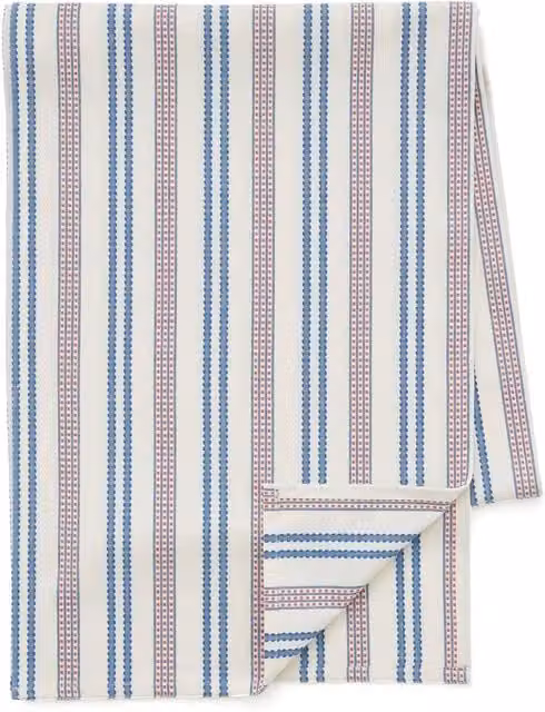 Land & Shore Blue and Red Striped Cotton Table Runner
