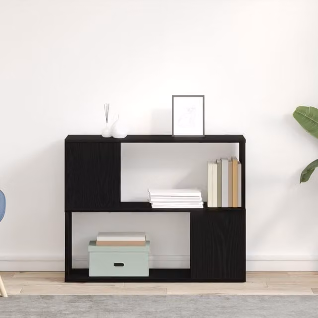 Berkfield Home Modern White and Black TV Stand Made of Engineered Wood W/D/H: 80 x 24 x 63 cm
