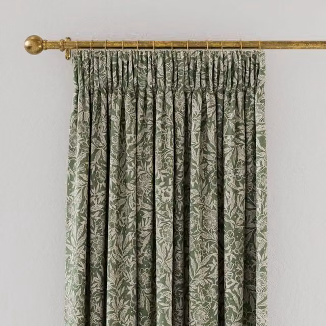Joules Twilight Ditsy Floral Lined Cotton Curtains, Green, W: 137.16 cm, H: 167.64 cm