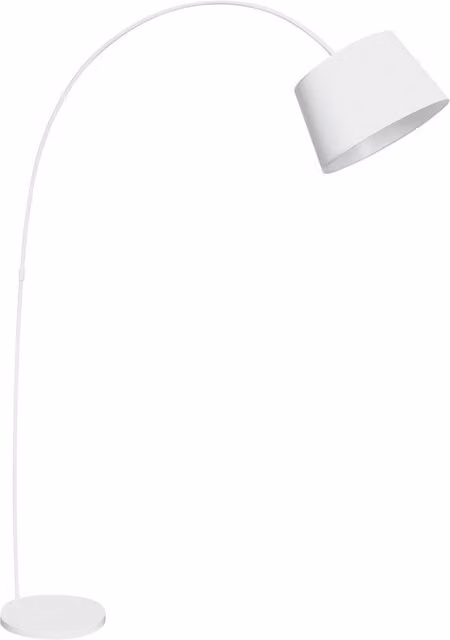 Orsina White Modern Metal Arc Floor Lamp with Fabric Shade by Interiors by Premier