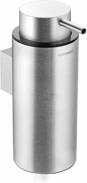 Cosmic Wall-Mounted Refillable Soap Dispenser in Grey Matt Stainless Steel, 200ml, H: 16 cm, W: 6.5 cm, D: 11 cm