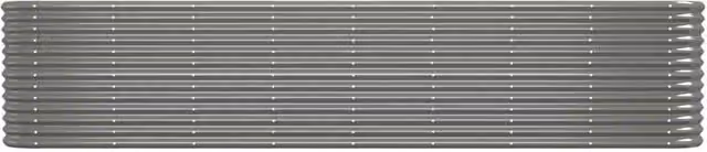 Berkfield Home Garden Grey Powder-coated Steel Raised Bed W/D/H: 332 x 40 x 68 cm