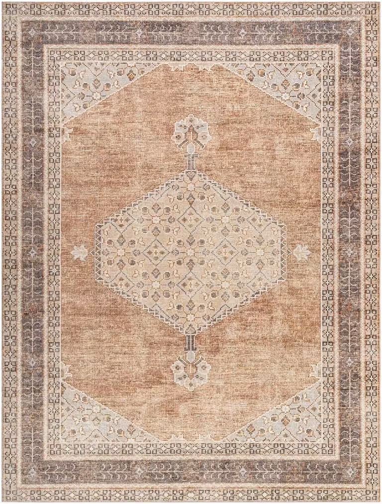 Livabliss Becki Owens Lila-Vintage Woven Boho Floral Rug in Terracotta, Multicolour, W: 200 cm, D: 275 cm