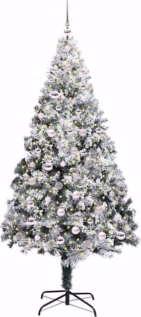 Berkfield Home Green Artificial Christmas Tree with 300 LEDs and Stand, Height: 240 cm