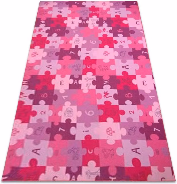 RugsX Purple Patchwork Puzzle Rug, W: 100 cm, L: 400 cm