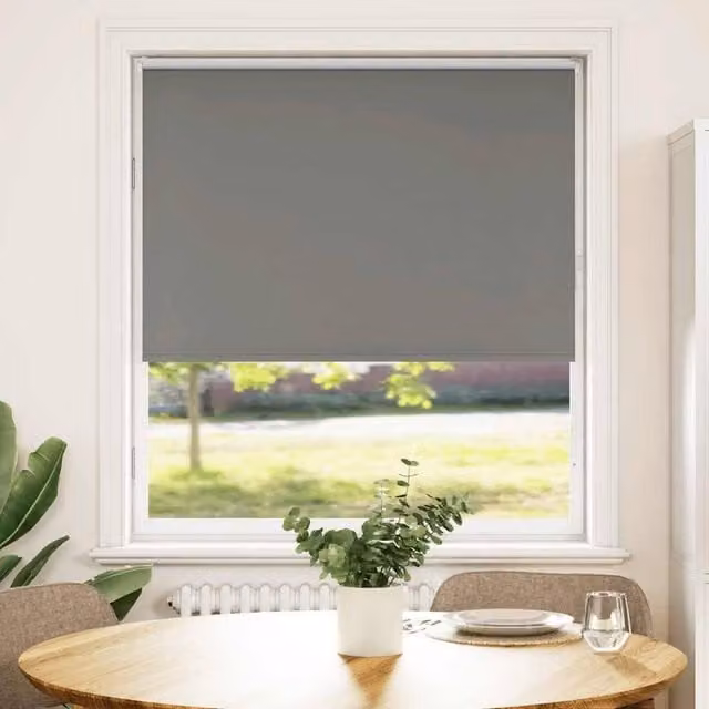Berkfield Home Grey Blackout Roller Blind, Thermal Insulating Polyester, W: 110 cm, H: 175 cm