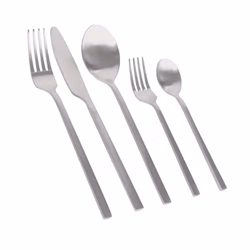 Argon Tableware 60 Piece Polished Silver Stainless Steel Cutlery Set for 12 People