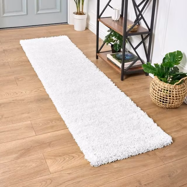 Bravich California Shaggy Rug in White, W: 230 cm, D: 60 cm