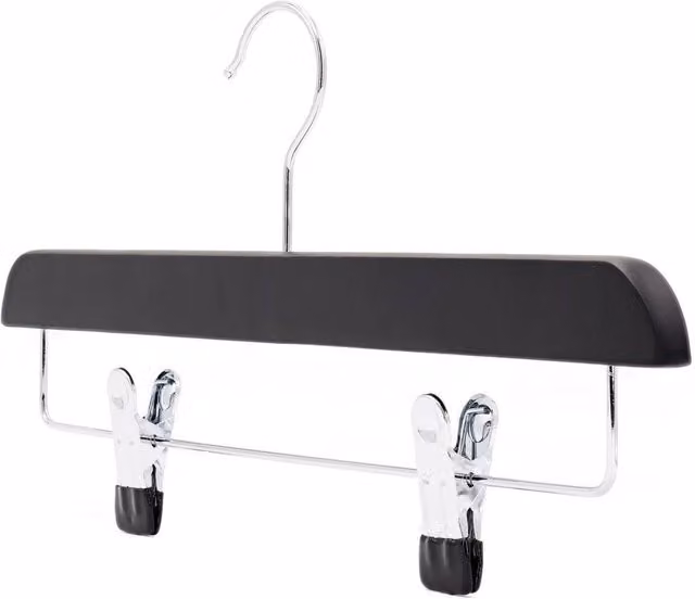 PAWNORA Skirt Hangers with Clips in Black, Pack of 5
