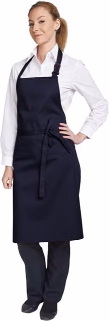 Dennys Pack of 2 Navy Blue Professional Bib Aprons, W/H: 71 x 91 cm