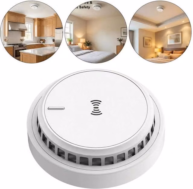 FLAVORA White Smoke and Gas Detector with 10 Year Battery Life
