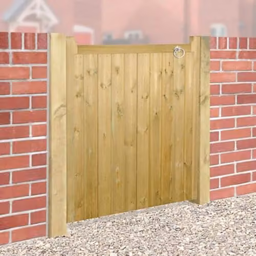 Burbage Iron Craft Drayton Square Top Low Single Gate in Brown, W750 x H950 mm