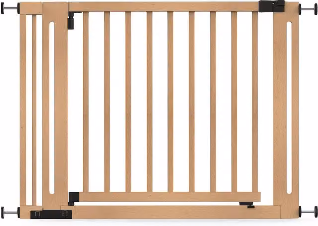 Safetots Elegance Extendable No-Drill Wood Baby Gate for Doors and Stairs in Brown