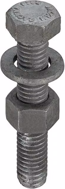 Unifix CE Marked ISO 4017 8.8 Galvanised Steel Countersunk Bolt, Nut and Washer Set, M20 x 45 mm, Grey