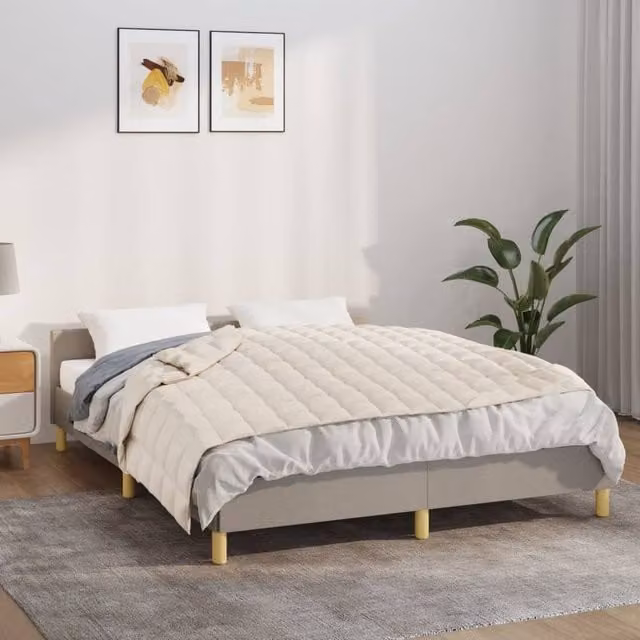 Berkfield Home Weighted Blanket in Beige, W: 152 cm, D: 203 cm, 7 kg