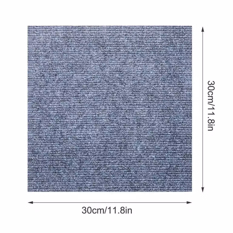 SPETLEK Patchwork Geometric Carpet Tiles in Light Grey, 40 Pieces, Diameter: 100 cm