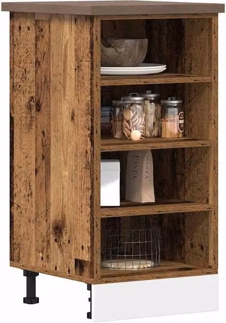 Berkfield Home Brown Freestanding Kitchen Base Unit with Hinged Doors and Internal Shelves, W/D/H: 40 x 44.5 x 81.5 cm