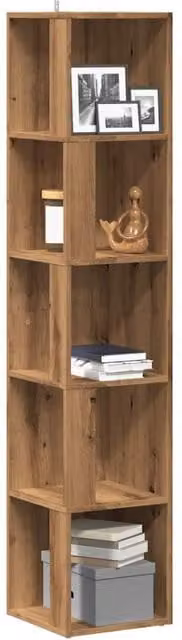 Berkfield Home Classic Corner Cabinet in Artisan Oak, Brown, W/D/H: 33 x 33 x 165 cm