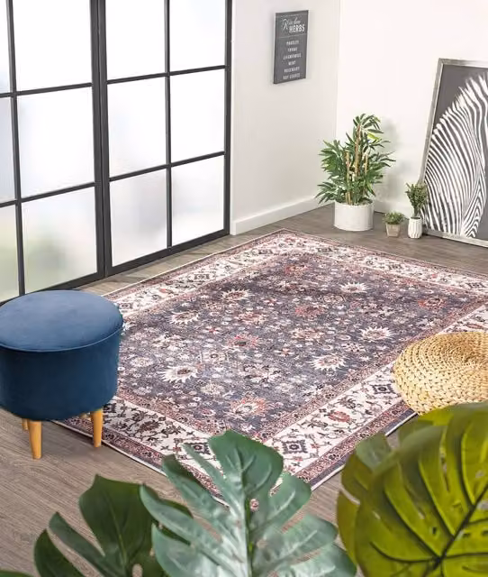 THE RUGS Yasmin Washable Persian Classic Oriental Rug in Blue, W/D/H: 120 x 170 cm