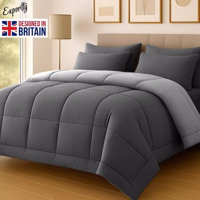 Pamposh 10.5 Tog Anti-Allergy Super King Duvet Quilt in Grey