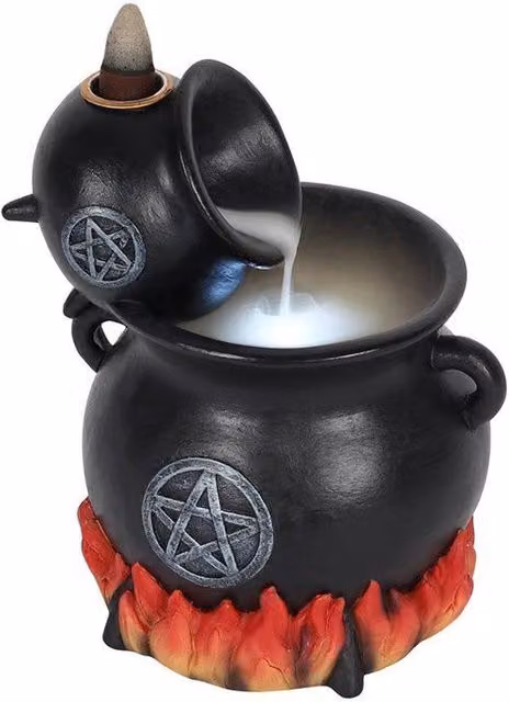KDMD Pouring Cauldrons Backflow Incense Holder in Black and Silver