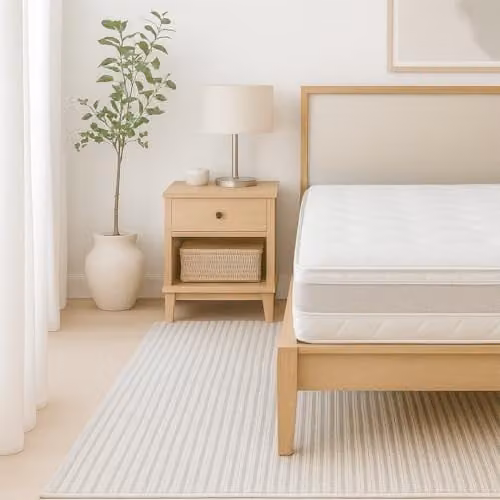 The White Stone Single Memory Foam Mattress in White, H 20 cm, W 90 cm x D 190 cm, with Antibacterial and Temperature Regulation Features