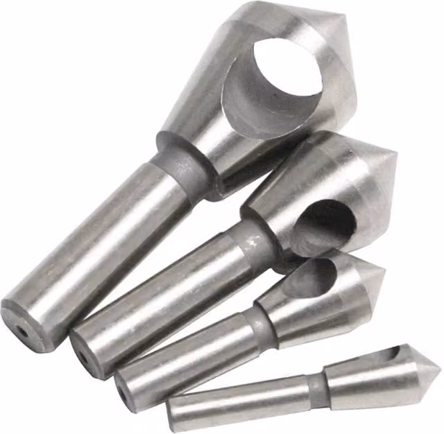 Nordara 4-Piece Ti Deburring Countersink Twist Drill Bit Set in Silver