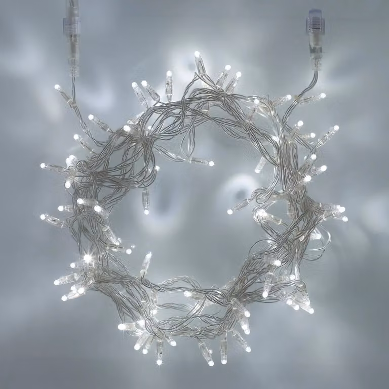 Lights4fun Core Connect 200 White Connectable Fairy Lights with Clear Cable and Timer, 20m