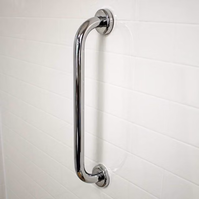 Showerdrape Assurity 40cm Wall Mounted Straight Stainless Steel Grab Bar in Silver and Chrome