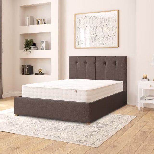 Aspire Hepburn Fabric Ottoman Storage Bed in Grey Anthracite, W/D/H: 140 x 200 cm