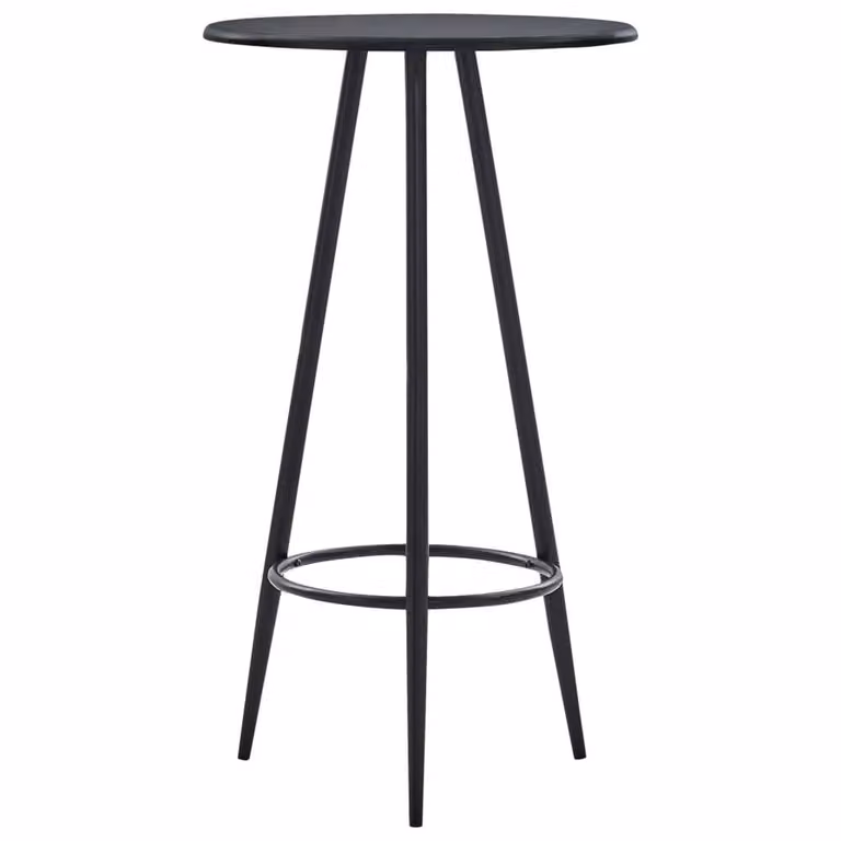 Berkfield Home Modern Rectangular Bar Table in Black MDF and Metal, W: 107.5 cm, D: 60 cm