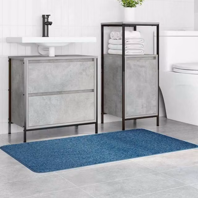 Berkfield Home Modern Rectangular Non-Slip Bath Mat, Blue, W: 70 cm, L: 120 cm
