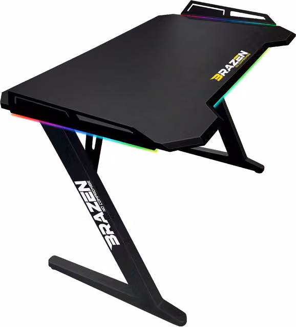 BraZen Esports Pro RGB Gaming Table in Black Matt