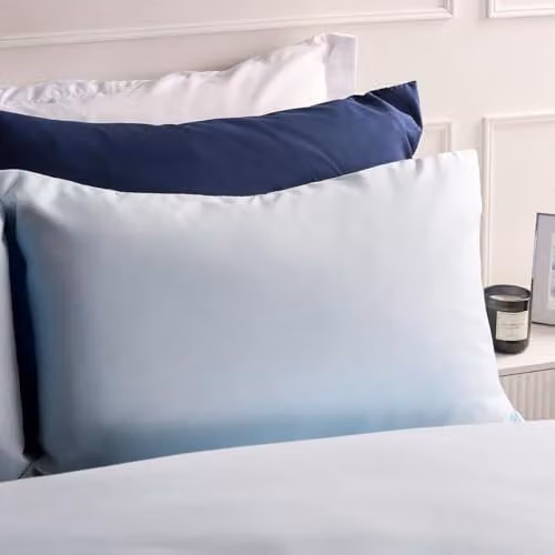 OHS 2 Pack Blue Microfibre Housewife Pillowcases with Envelope Closure