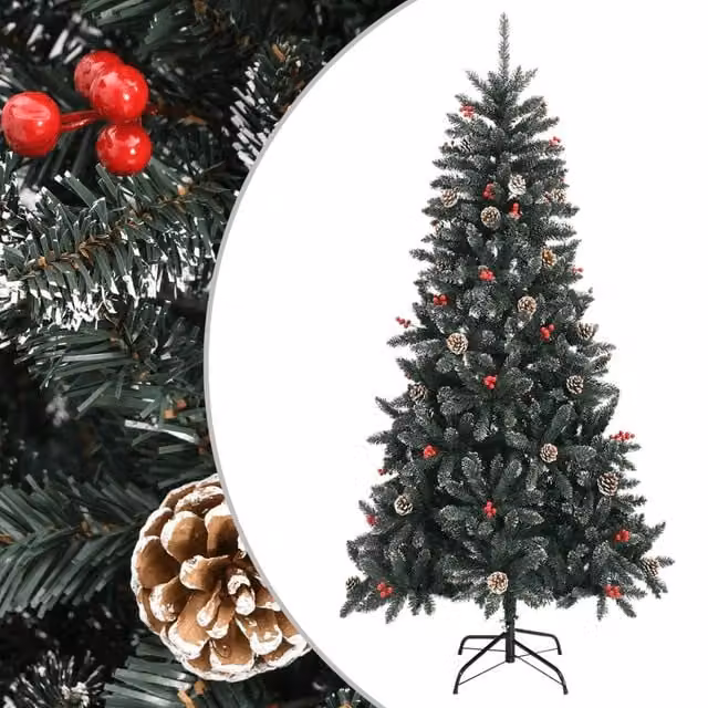 Berkfield Home Artificial Christmas Tree in Green, Height: 210 cm