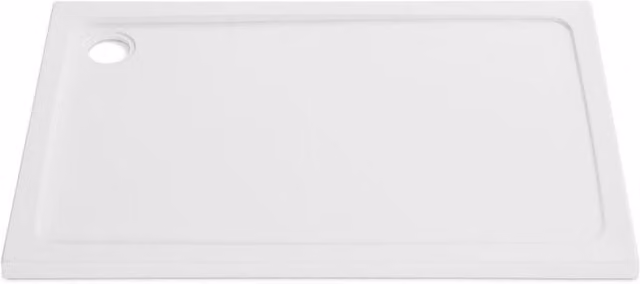 Clifton Rectangular Stone Resin Shower Tray, White, W: 900 mm, D: 700 mm