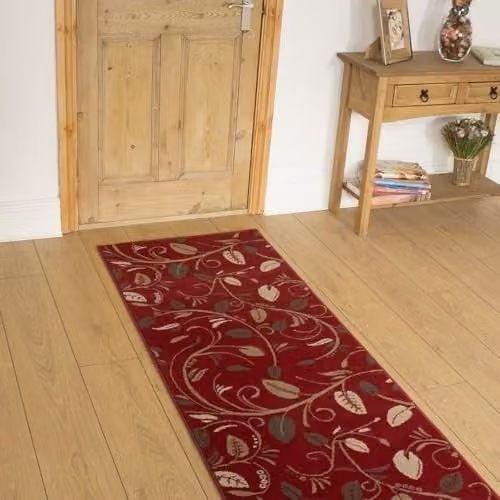 runrug Scroll Hallway Runner Rug in Red, W/D: 70 x 210 cm