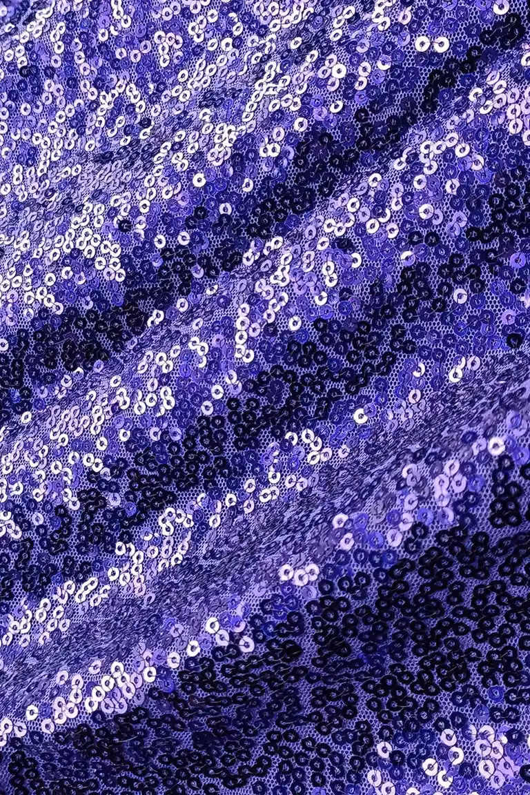 Neel Blue Round Sequin Tablecloth in Purple and Blue, Diameter: 304.8 cm