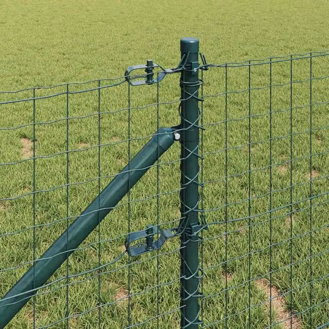 Berkfield Home Set of 13 Durable Green Plastic Round In-Ground Fence Posts with Spikes