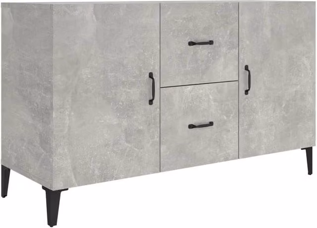 Berkfield Home Sideboard in Concrete Grey, W/D/H: 100 x 36 x 60 cm