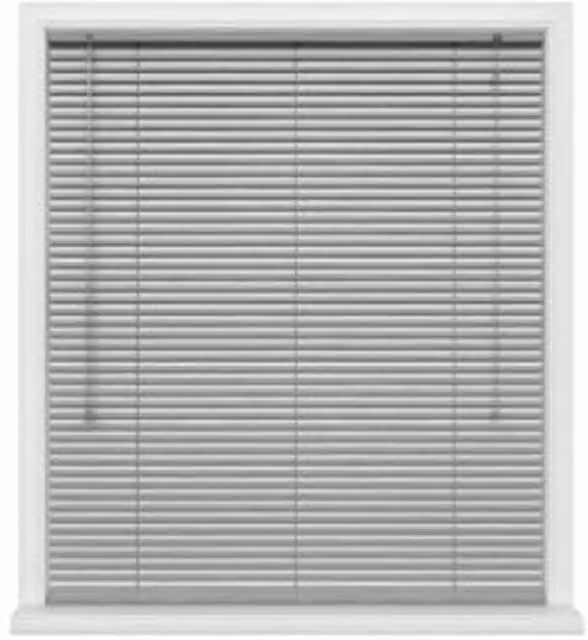 NewEdgeBlinds Silver Aluminium Venetian Blinds with 25mm Slats, W: 90 cm, H: 152 cm