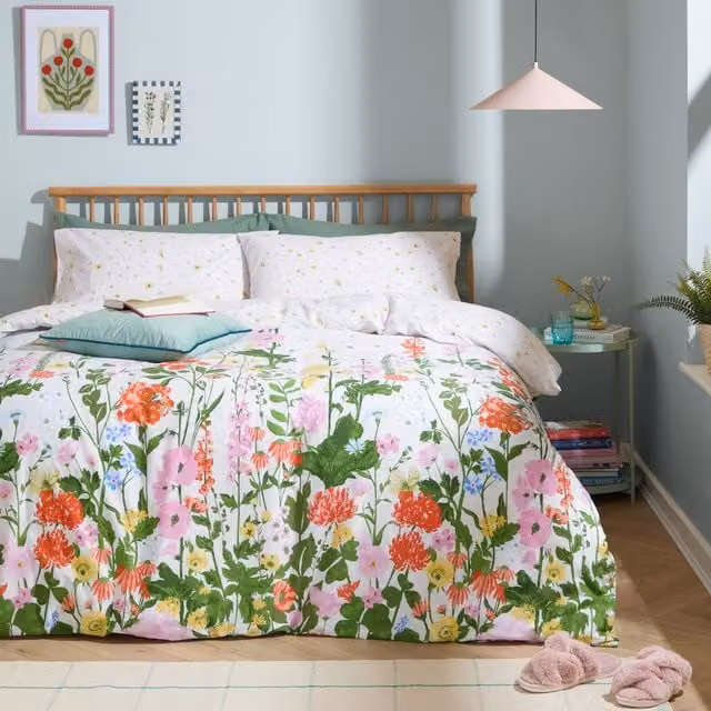 Make It A Home Cottage Garden Reversible Floral Printed Duvet Cover Set, Multicolour, 200 x 200 cm