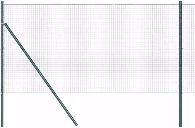 Berkfield Home Green Metal Wire Mesh Fence Post Set of 2, H: 1 m, W: 10 m