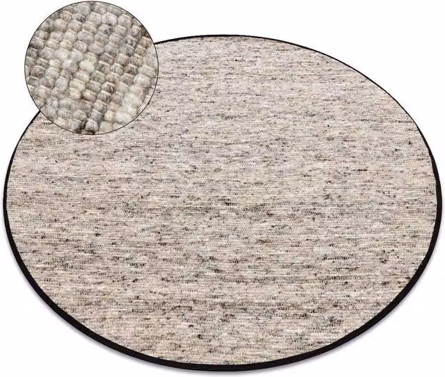 RugsX Nepal Round Woven Wool Rug in Grey, Diameter: 100 cm
