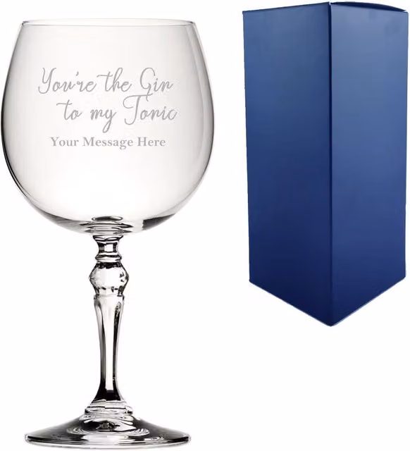 Uniqueful Personalised You're the Gin to My Tonic Crystal Gin and Tonic Cocktail Glass in Clear