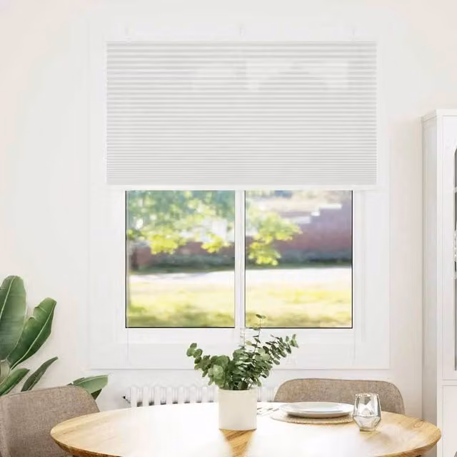 Berkfield Home Single Pleat Corded Blind in Light Grey, W: 105 cm, H: 100 cm, Semi-Transparent Polyester